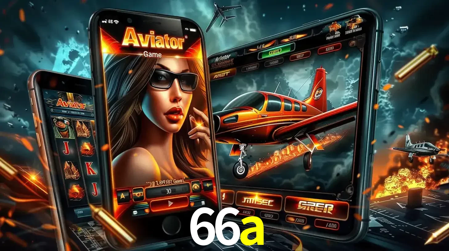 O popular jogo de apostas Aviator exibido em vários celulares e tablets, mostrando a interface emocionante e a ação de voo disponíveis para jogar agora no 66a.